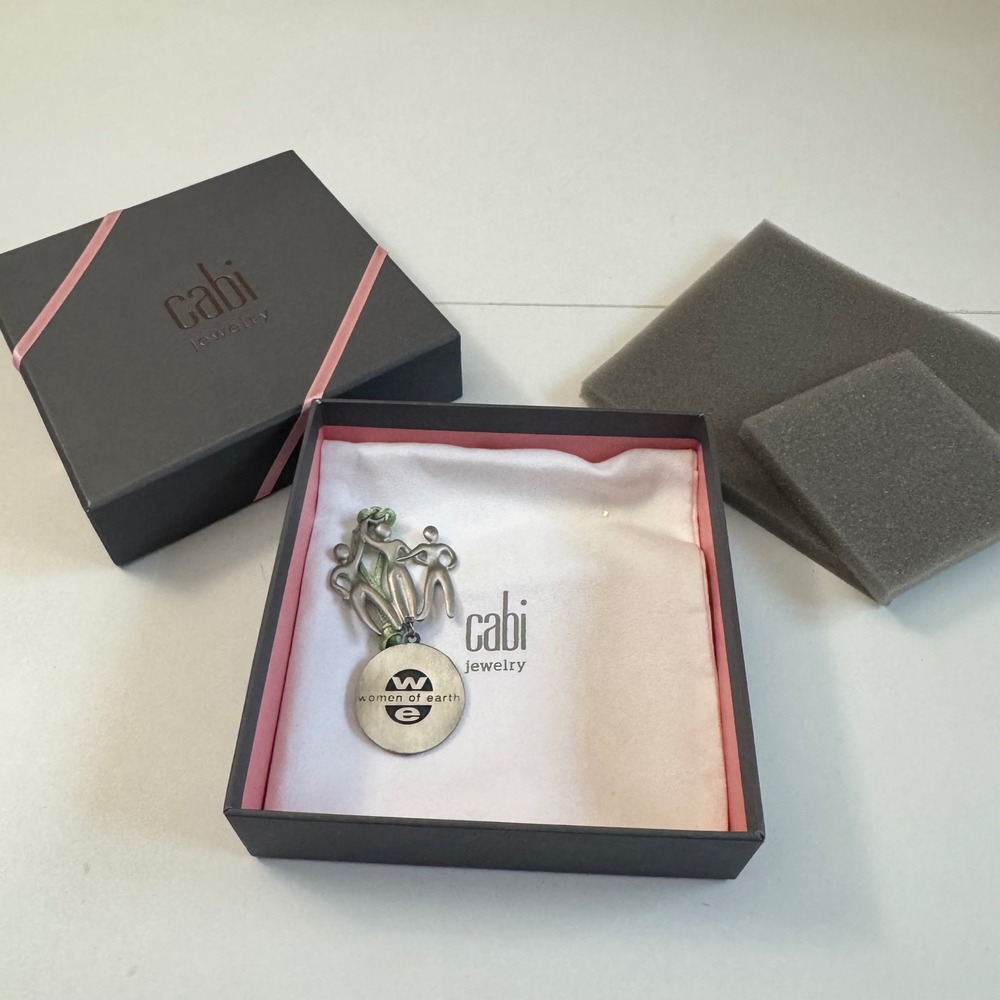 Cabi Jewelry Women of Earth Pewter Tone Globe Charm Ornament with Box Pouch